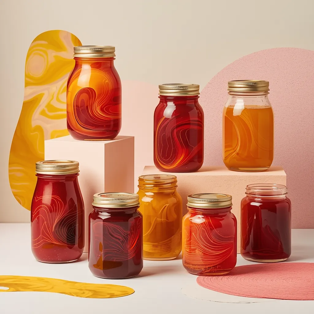 Abstract shapes showing jam jar filling
